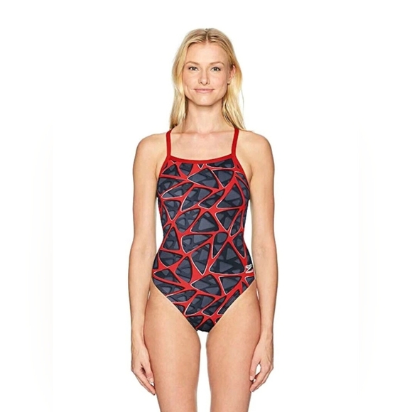 SPEEDO Caged Out Fly Back Endurance+ One Piece NWT Swimsuit Womens Size 12/38 - Picture 1 of 13